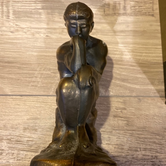 Antique Bronze Book End-Rodin The Thinker (the thinking man) - Picture 4 of 13